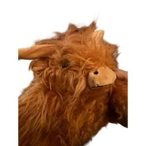 Suzzi Pals Highland Cow Plush Kids Small Brown Fluffy Stuffed Animal New